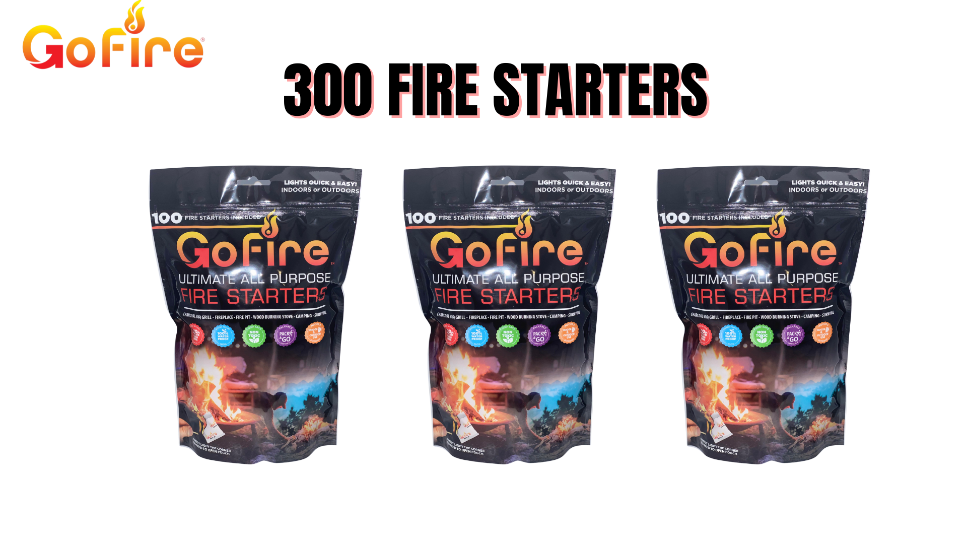 GoFire 3x100 Count Fire starters