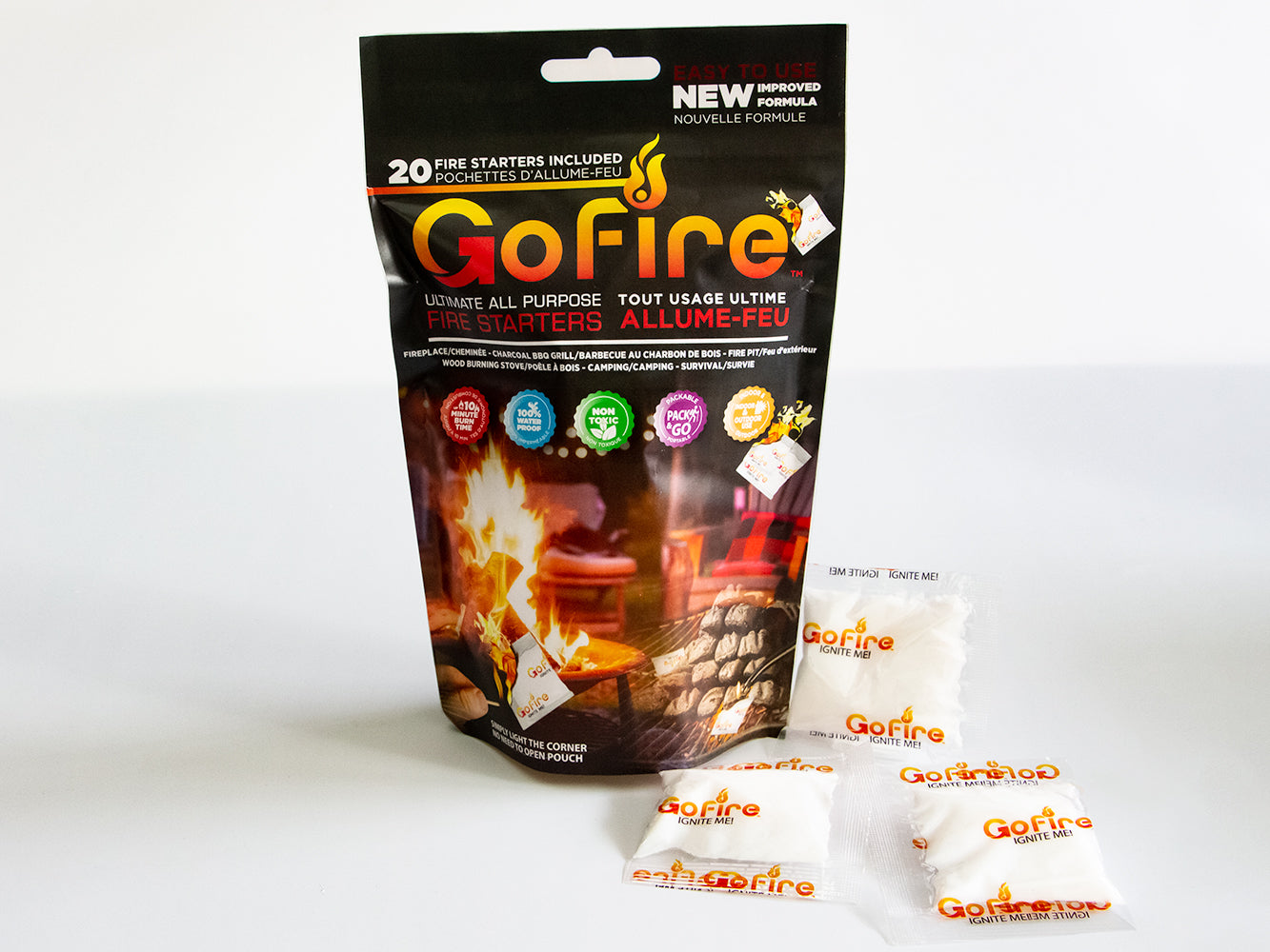 GoFire Ultimate All Purpose Fire Starter, Bag of 20 Firestarter Packs